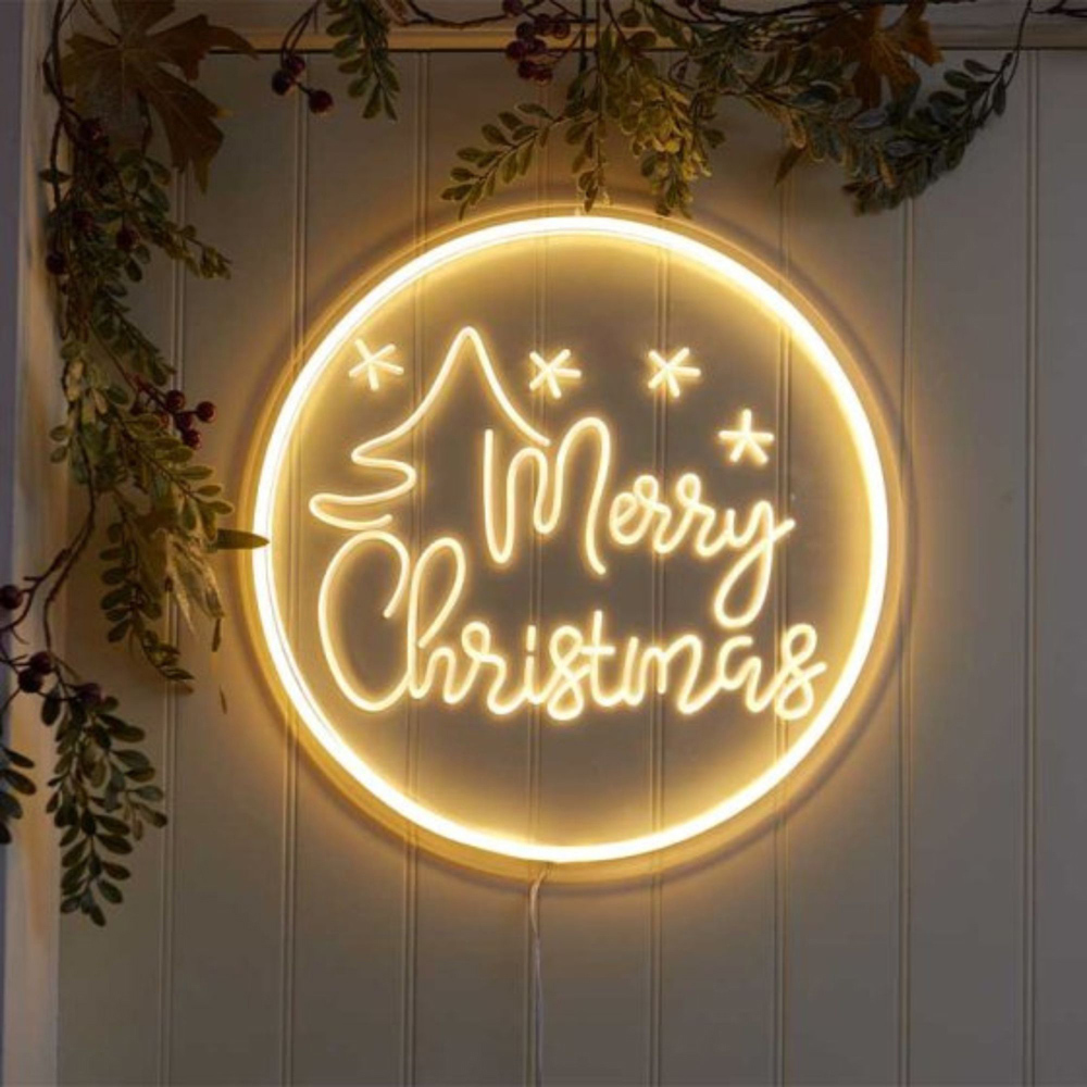 Samuel Alexander Warm White LED Light Up Merry Christmas Neon Sign 40cm Image 3
