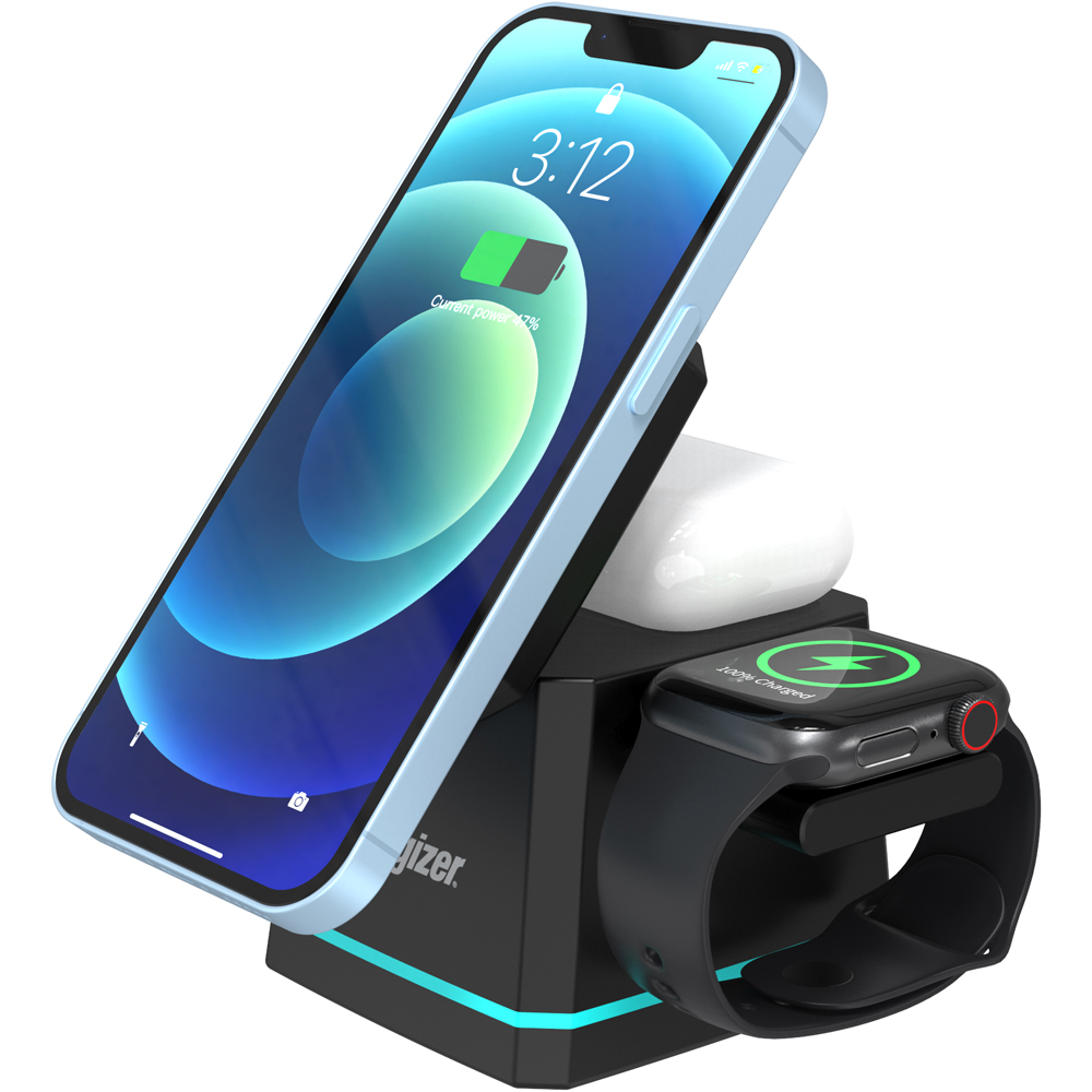 Energizer WCP307 3-in-1 Black QI Wireless Charging Dock 15W Image 4