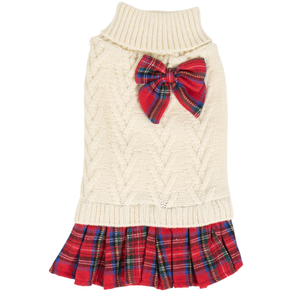 Winter Jumper Pet Dress - Cream / 30cm Image 1