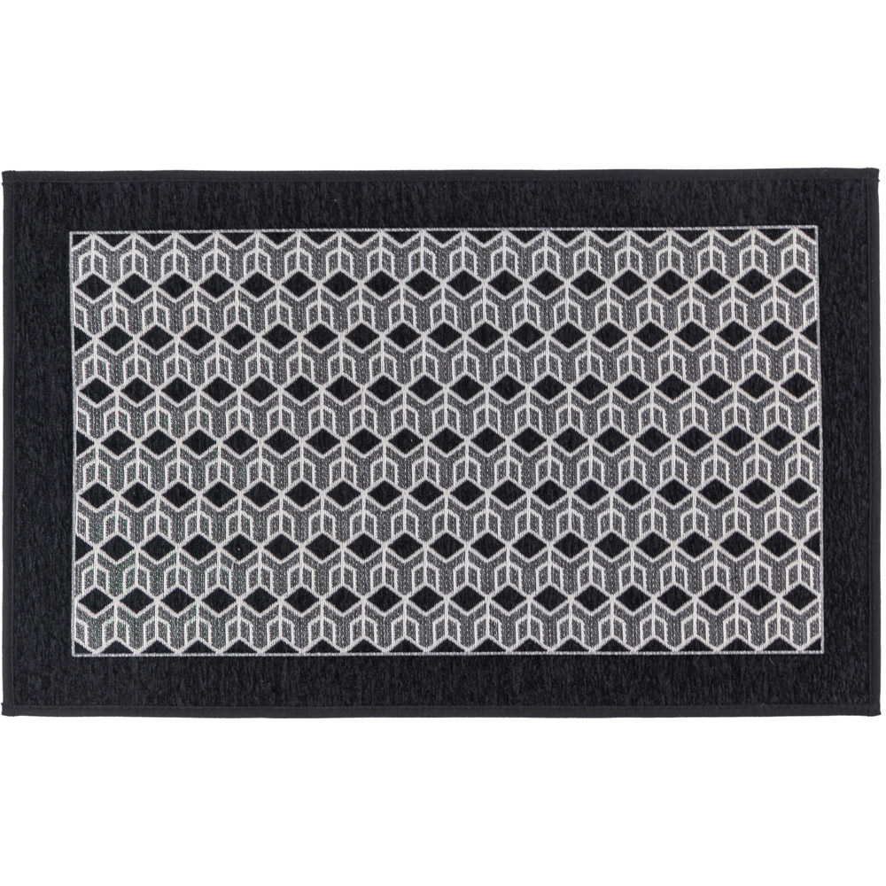 JVL Allure Black Rubber Backed Door Mat and Runner Set Image 2