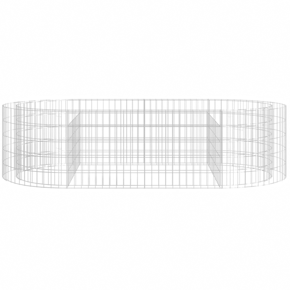 vidaXL Silver Galvanised Iron Gabion Raised Bed 200 x 100 x 50cm Image 2