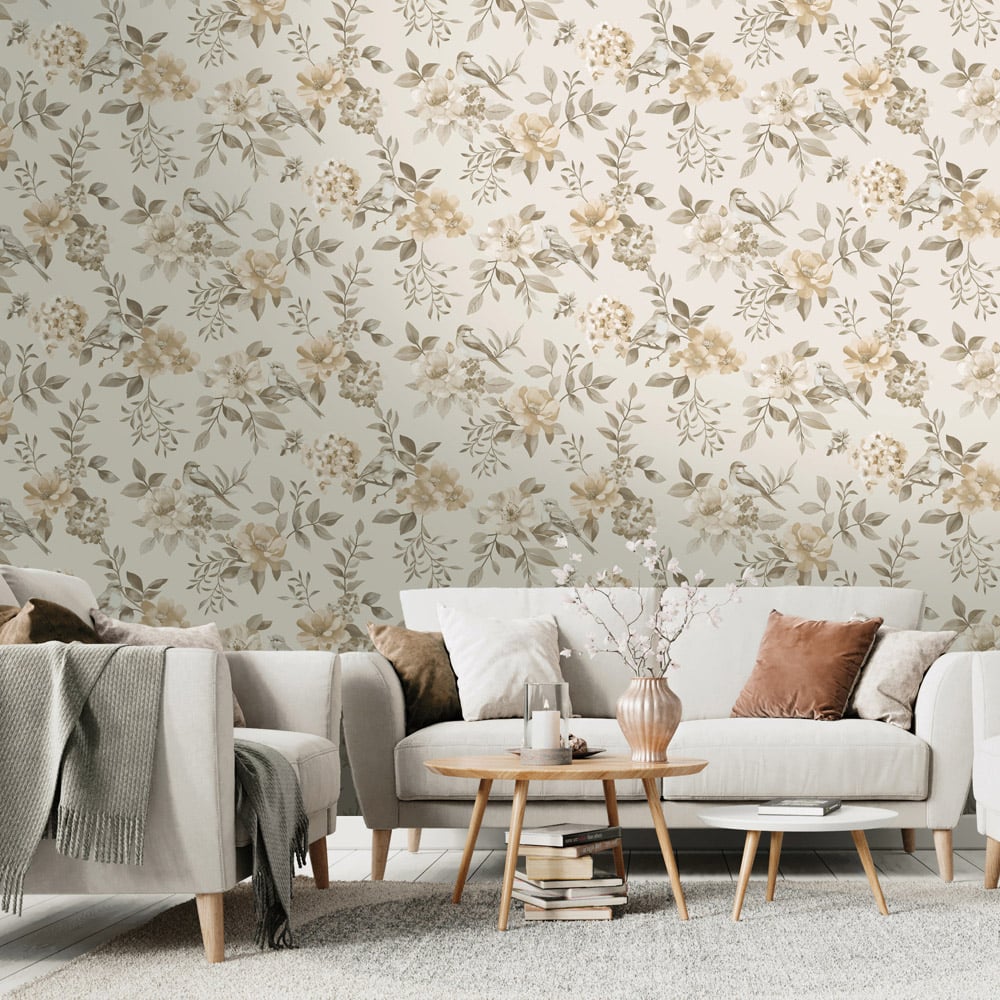 Holden Decor The Bird Garden Neutral Wallpaper Image 3
