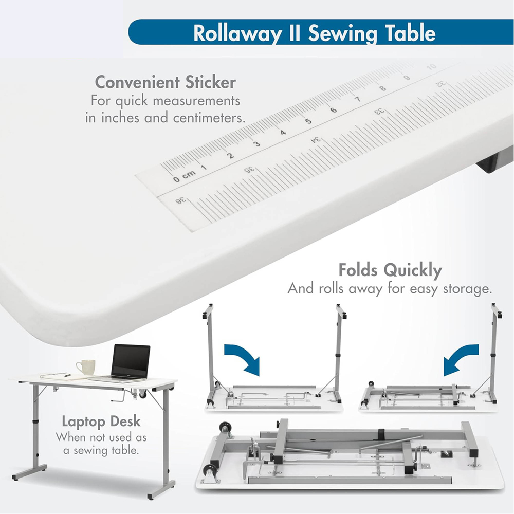 Sewing Online Rollaway II 13402 Silver and White Foldable Craft and Sewing Table Image 5
