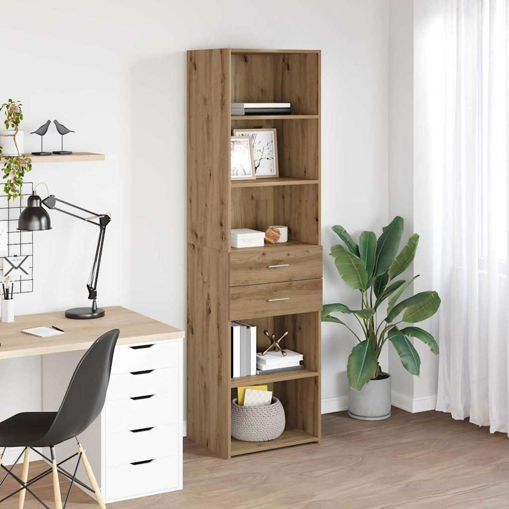 vidaXL 2 Drawer 5 Shelf Artisan Oak Highboard Image 9