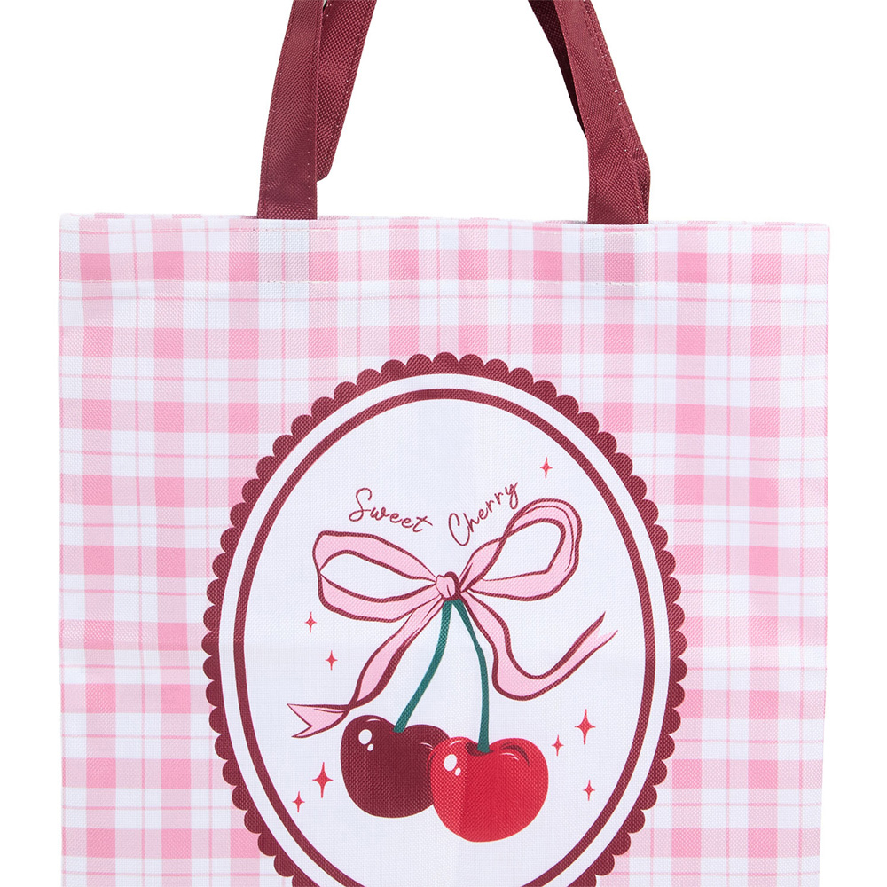Cherry Check Tote Bag Image 4