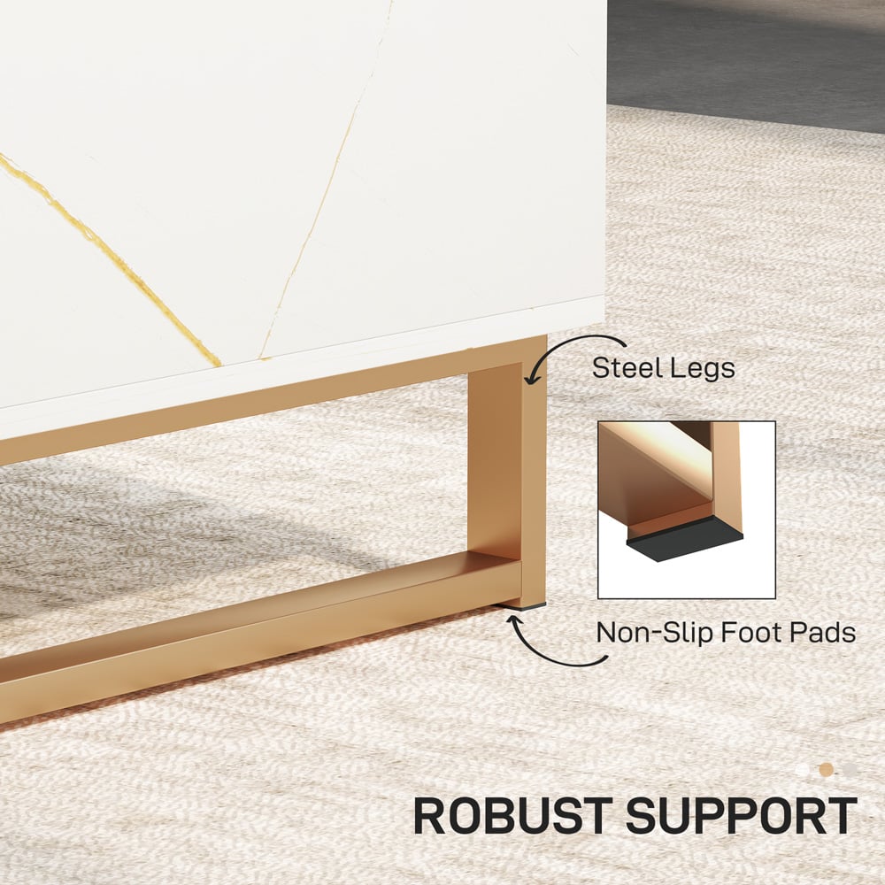 HOMCOM Single Drawer Single Shelf White Coffee Table Image 6