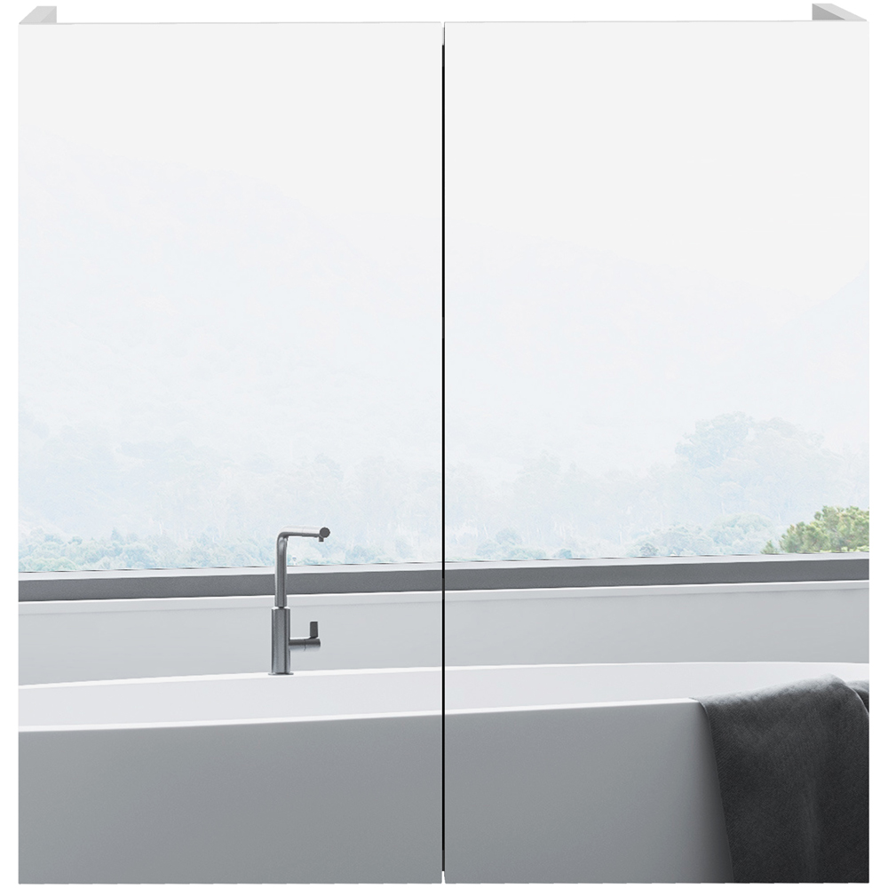 Kleankin 2 Door White Wall Mounted Mirrored Bathroom Storage Cupboard Image 2