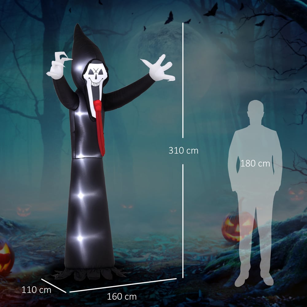 Outsunny Inflatable Grim Reaper Halloween Decoration 10ft Image 9