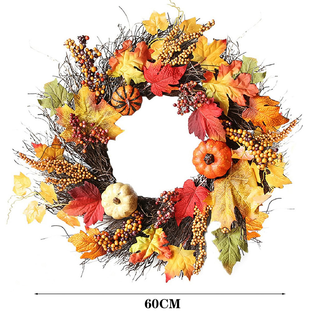 Living and Home Halloween Wreath with Maple Fall Image 9