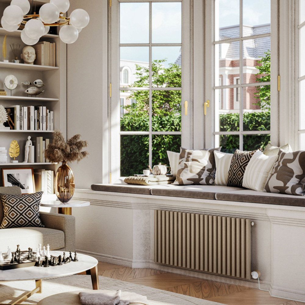 Terma Rolo-Room E Wi-Fi Quartz Mocha Electric Radiator 1000W 580 x 1195mm Image 2