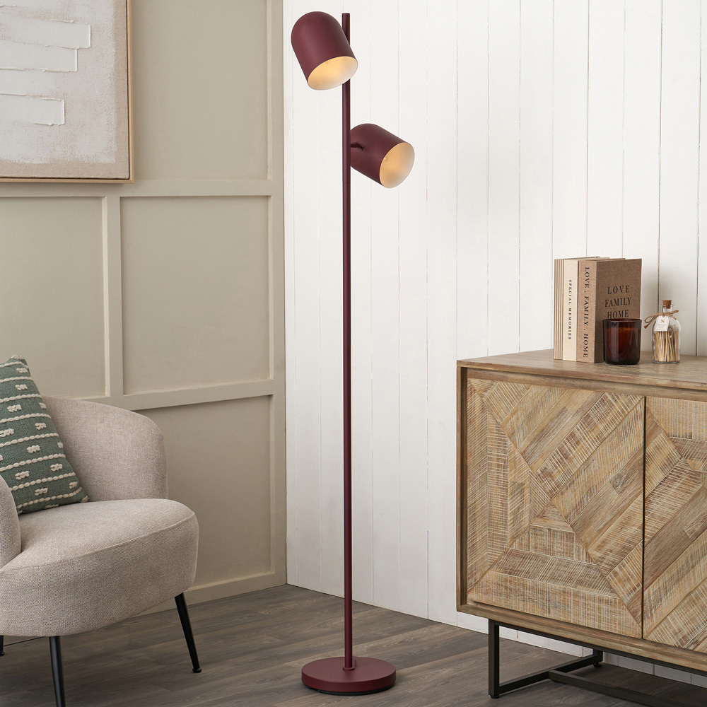 Pacific Lifestyle Finn 2 Way Mulberry Metal Cloche Floor Lamp Image 2