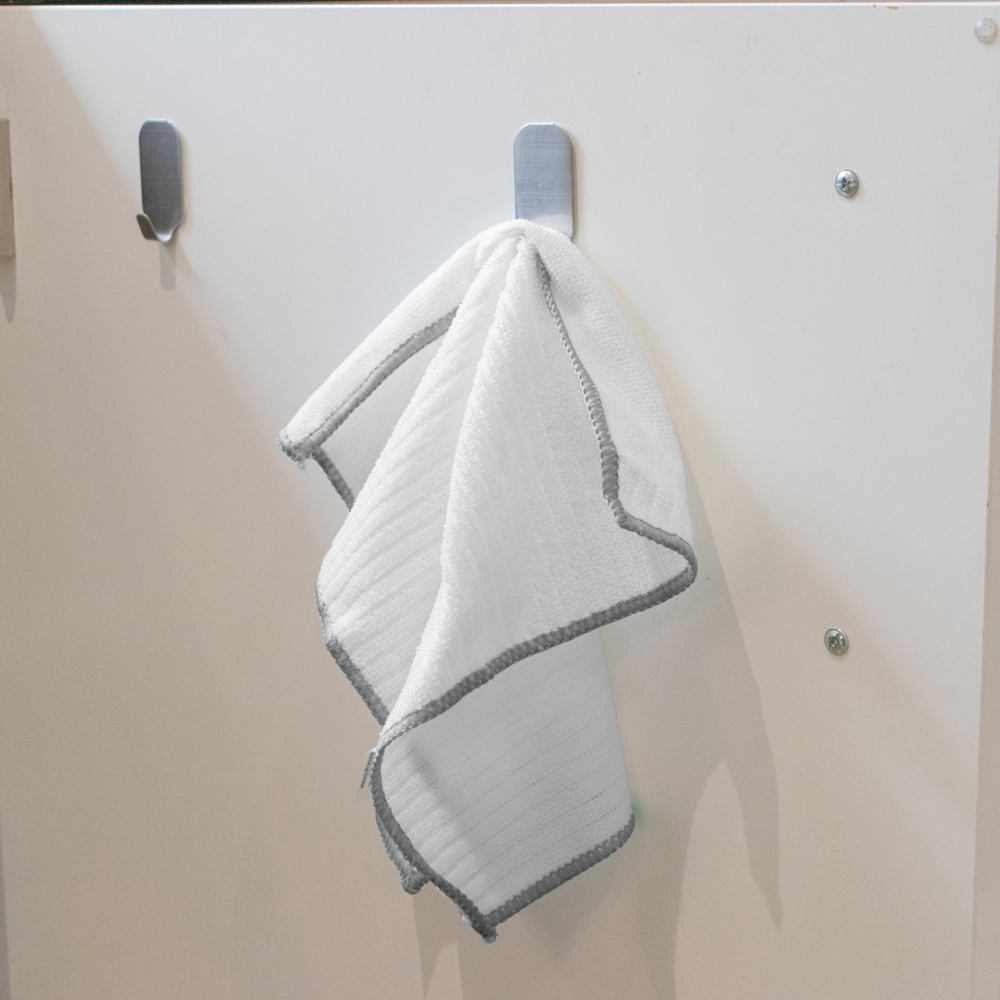 JVL Cleaning White and Grey Microfibre Cleaning Cloth 4 Pack Image 7