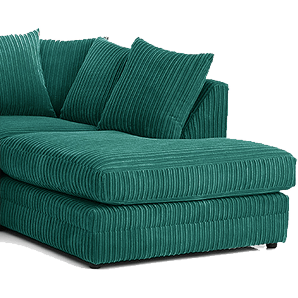 Luxor 3 Seater Teal Jumbo Cord Right Hand Facing Corner Sofa Image 3