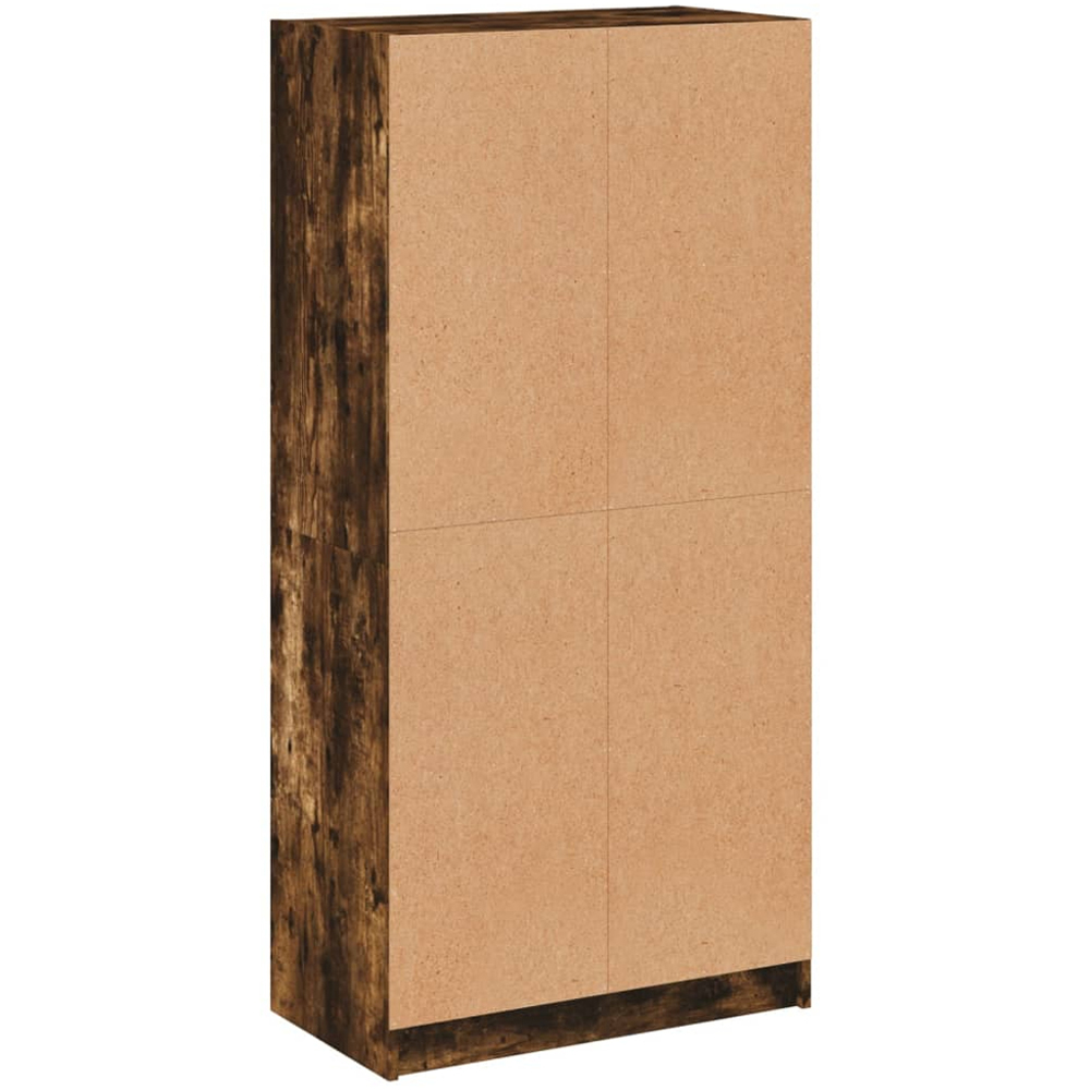vidaXL 2 Glass Door 8 Shelf Smoked Oak Highboard Image 8