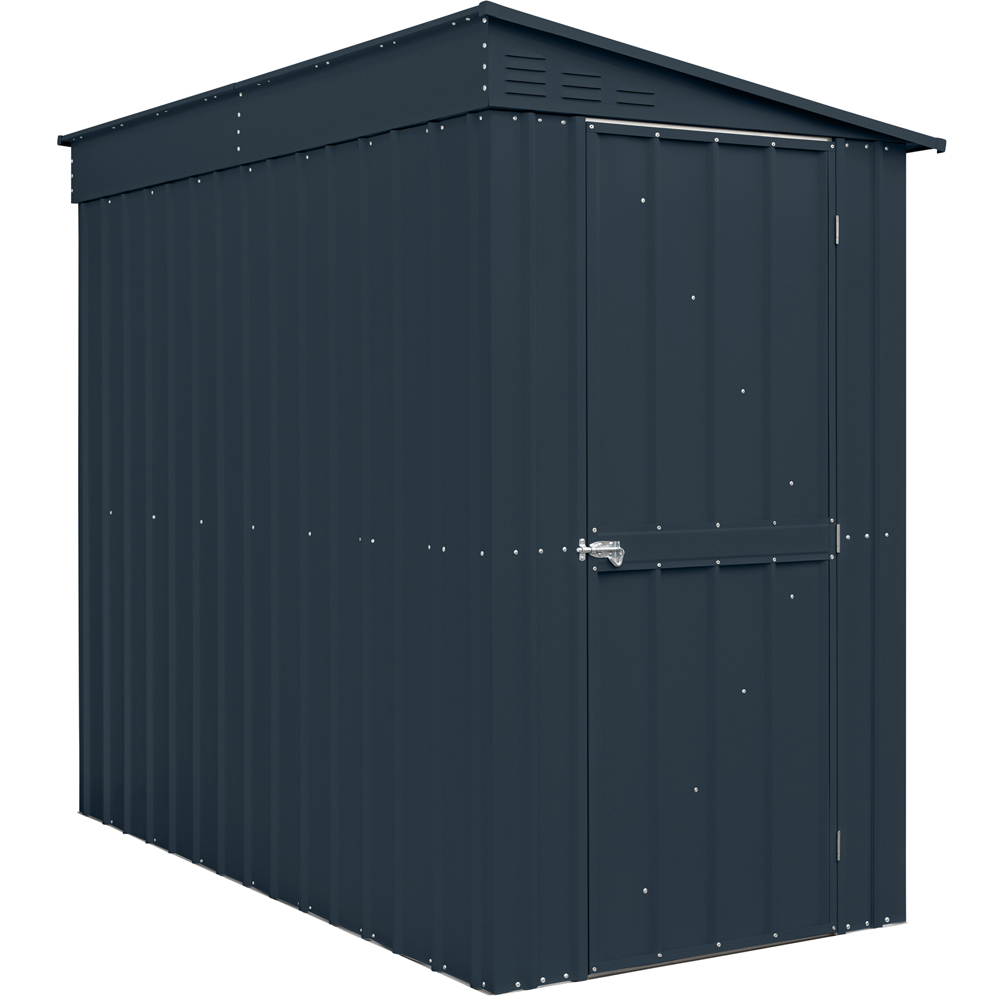 Globel 4 x 8ft Single Door Grey Metal Lean To Garden Shed Image 3