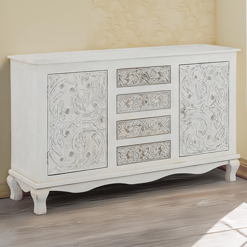 Loft24 Rajat 2 Door 4 Drawer Grey Sideboard Image 1