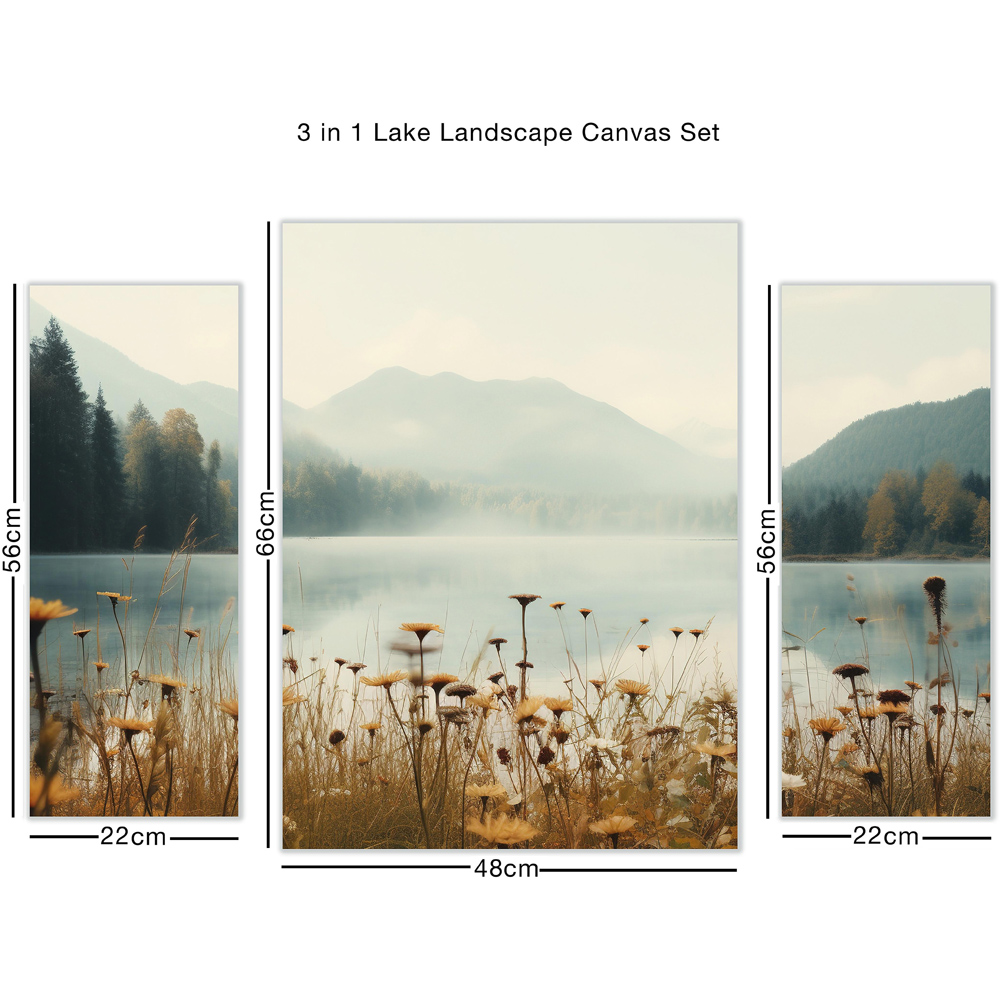 Arthouse 3-in-1 Mountain Lake Canvas Set Image 5