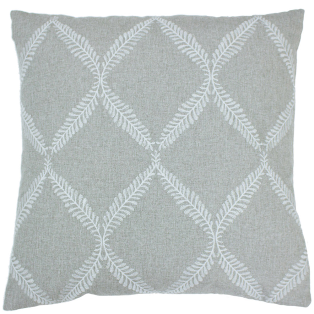Paoletti Olivia Grey Embroidered Cushion Image 1