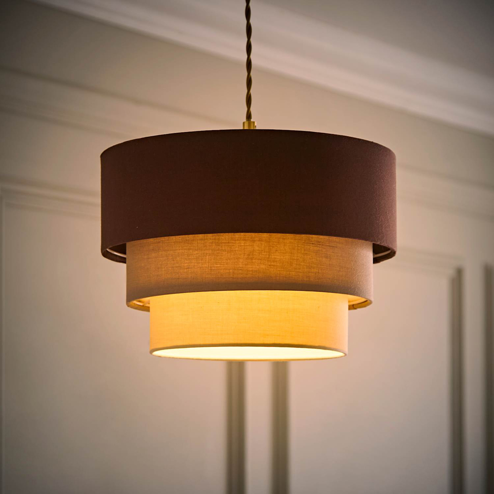 ValueLights Aztec 3-Tier Taupe Easy Fit Ceiling Pendant Light Lamp Shade Image 2