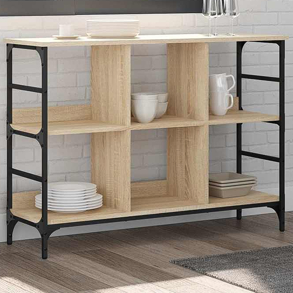 vidaXL 6 Shelf Sonoma Oak Sideboard Image 1