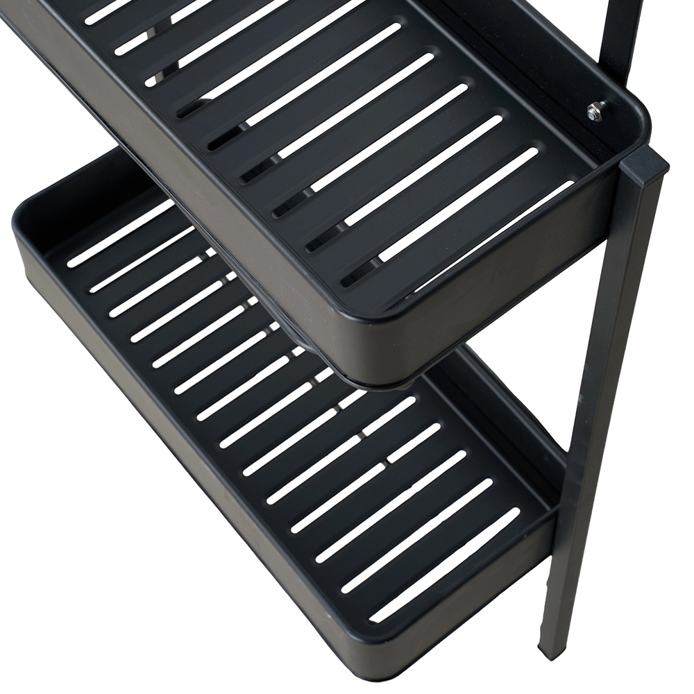 Living and Home 2 Tier Black Carbon Steel Multi Use Kitchen and Fridge Storage Rack Image 5