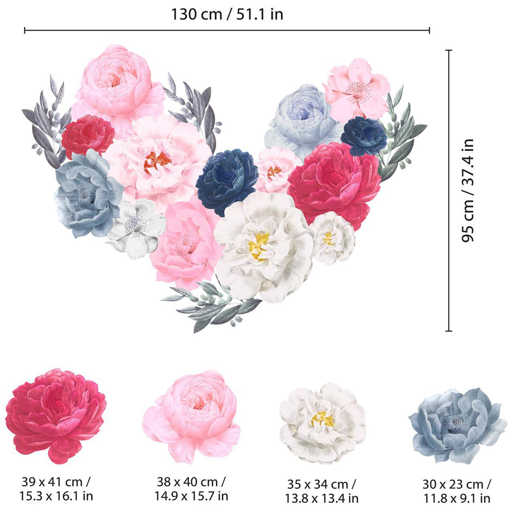 Walplus Blue and Pink Flower Theme Wall Stickers Image 4
