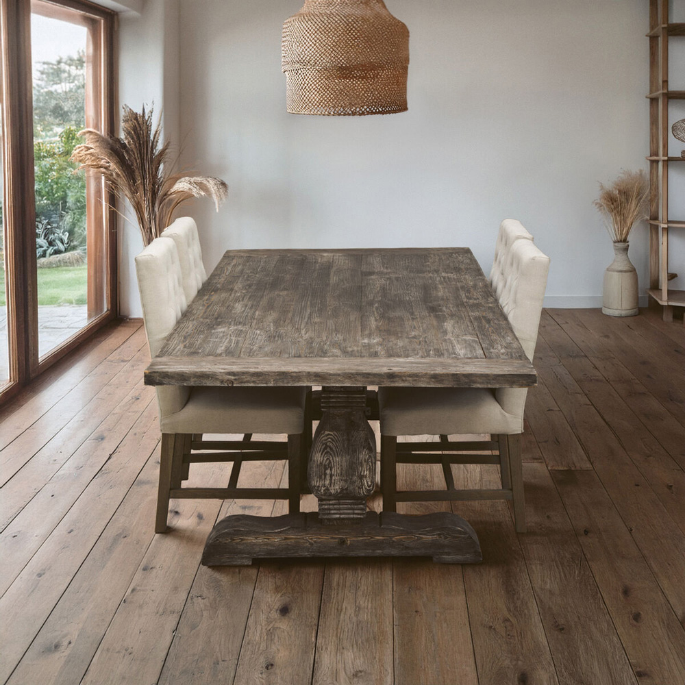 Premier Housewares 6 Seater Pine Wood Rectangular Dining Table Image 2