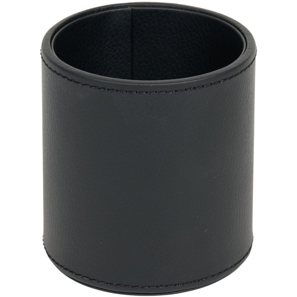 Leather Pen Pot Black Image 1
