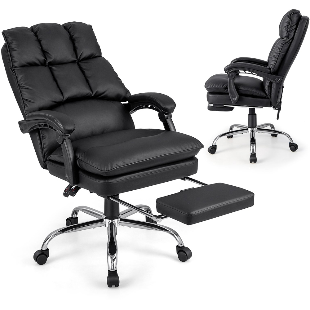 Costway Black Ergonomic Adjustable High Back Rolling Computer Chair with Footrest Image 3