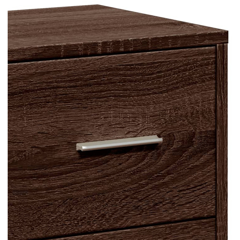 vidaXL Single Door 4 Drawer Brown Oak Sideboard Image 5
