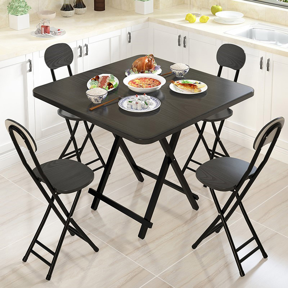 Living and Home Black Foldable Dining Table Image 8