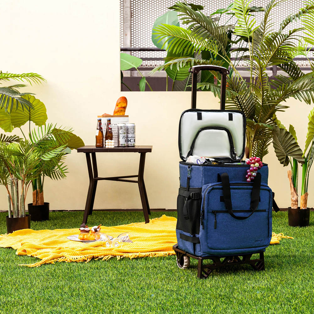 Costway Dark Blue Rolling Cooler 40L Image 2