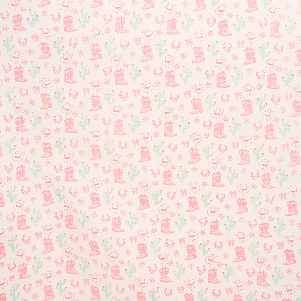 Cow Girl Gift Wrapping Paper Pink Image 3