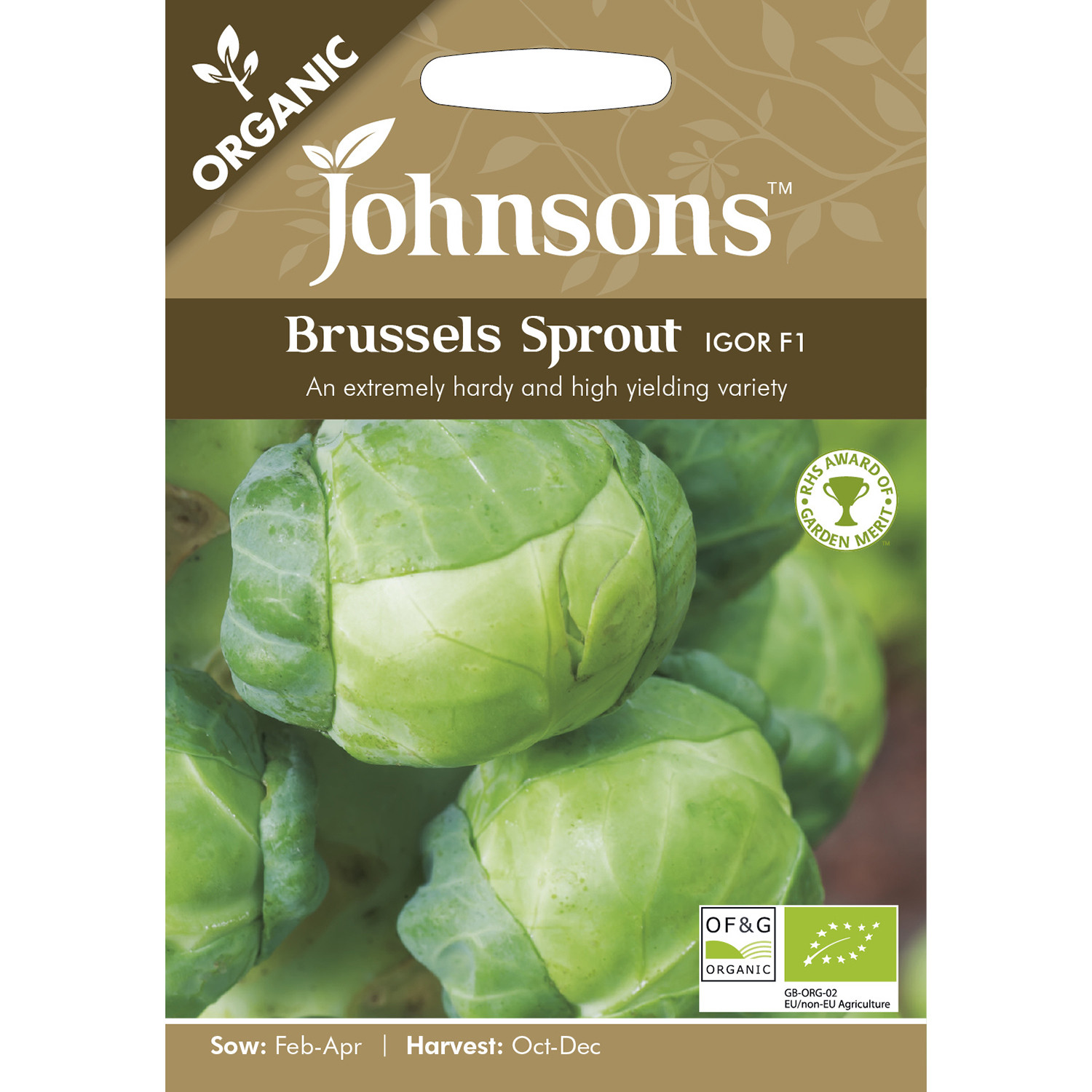Johnsons Organic Igor F1 Brussels Sprout Seeds Image 2