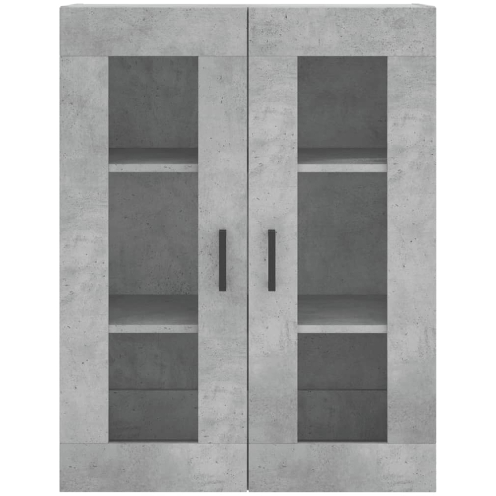 vidaXL 3 Glass Door 3 Drawer Concrete Grey Highboard Image 6