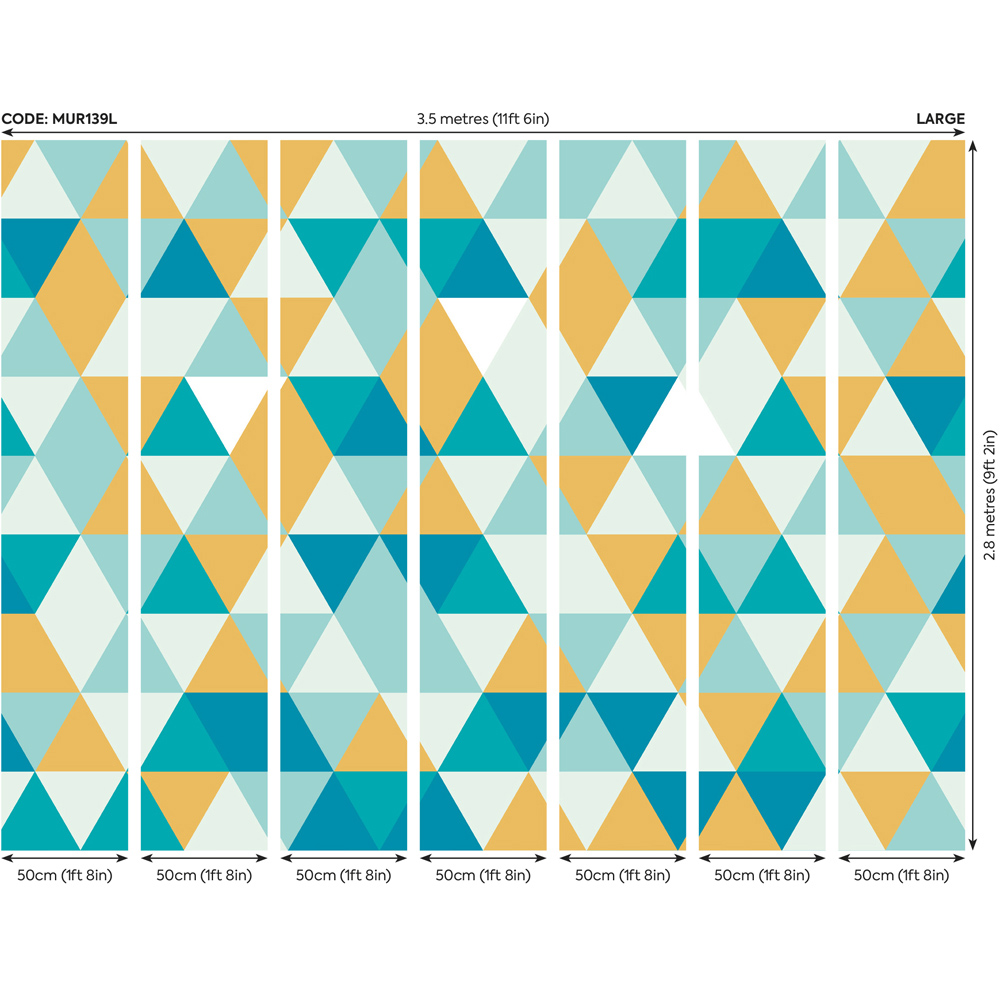 Origin Murals Geometric Green Wall Mural Image 4