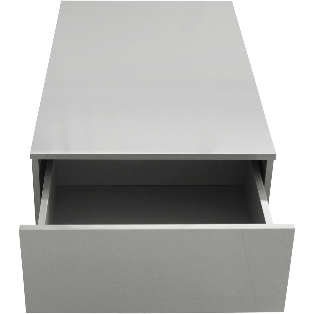 Comfy Living Single Shelf Single Drawer Grey High Gloss Contemporary LED Coffee Table Image 2