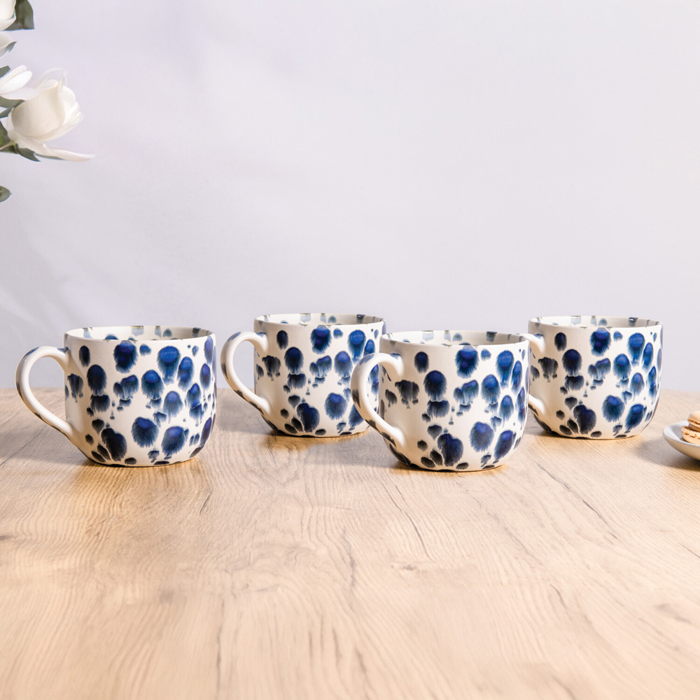Pack of 4 Blue Speckle Mugs Image 2