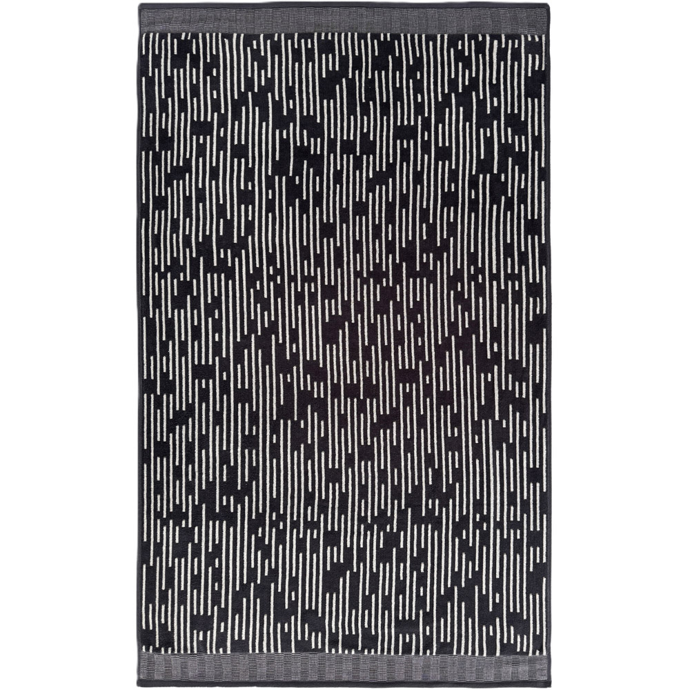 Allure Bath Fashions Pop Up Zero Twist Barcode Stripe Dark Steel Hand Towel 2 Pack Image 3