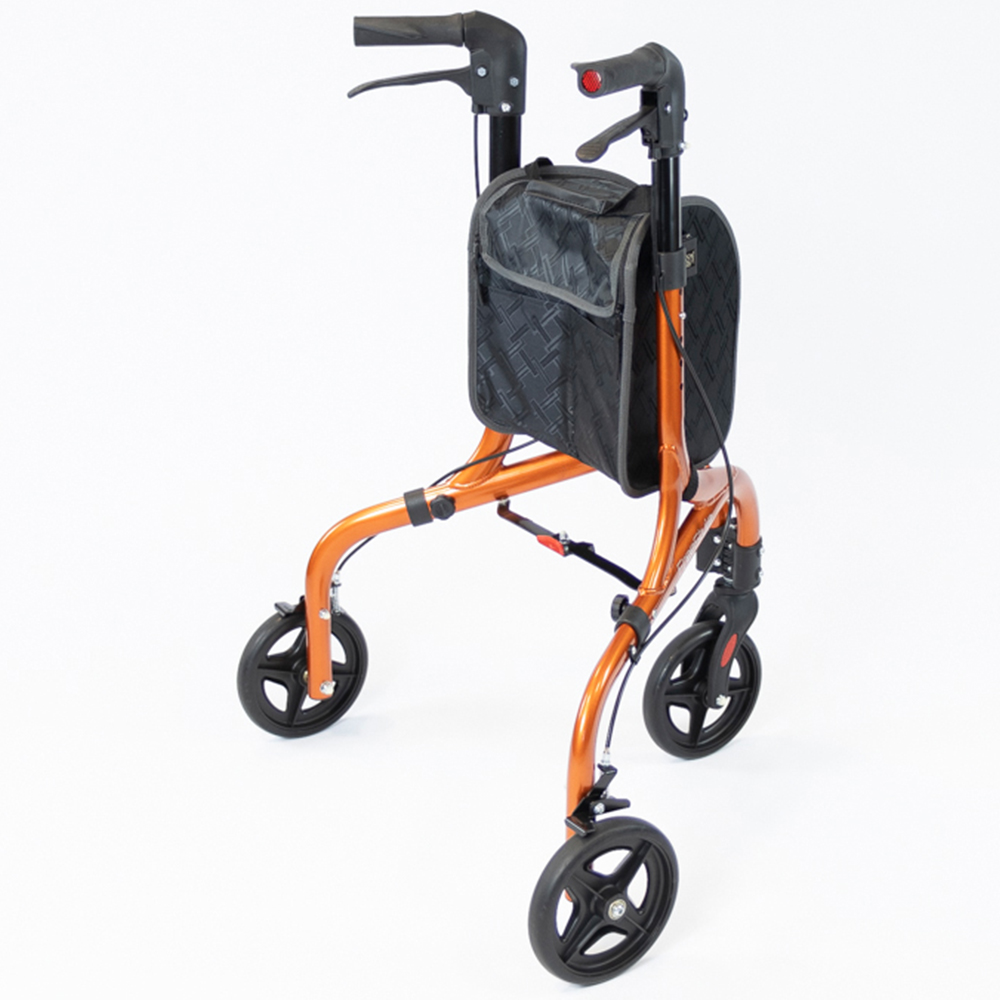 NRS Healthcare Freestyle Orange 3 Wheel Aluminium Rollator Image 3