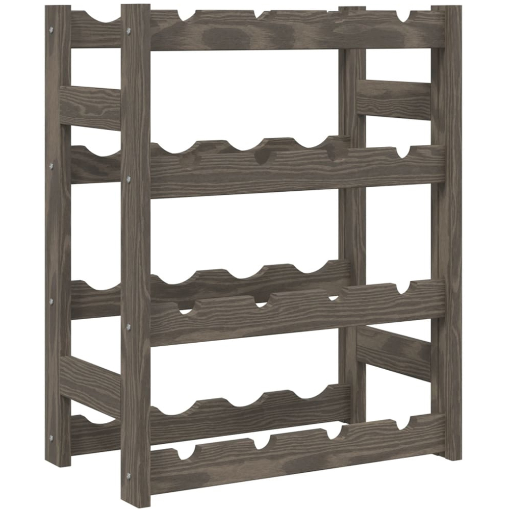 vidaXL 16 Bottle Grey Wine Rack Image 1