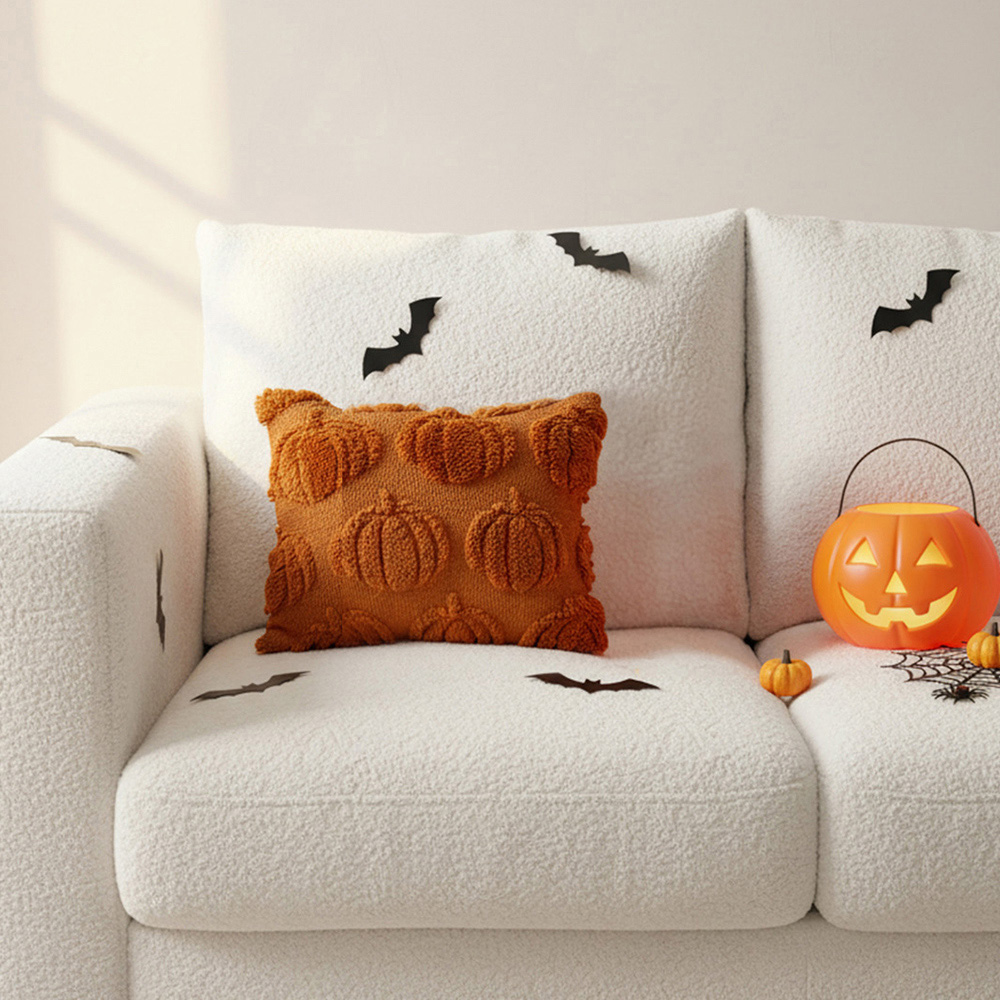 Living and Home Orange Pumpkin Soft Plush Throw Pillow 45 x 45cm Image 2