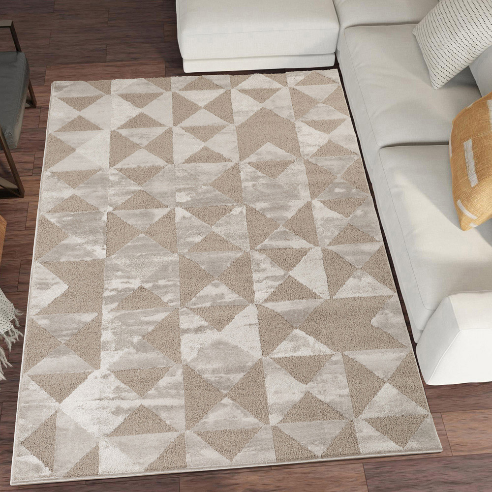 Desire Rugs Hamilton Mocha Geometric Triangle Mosaic Rug 160 x 230cm Image 2