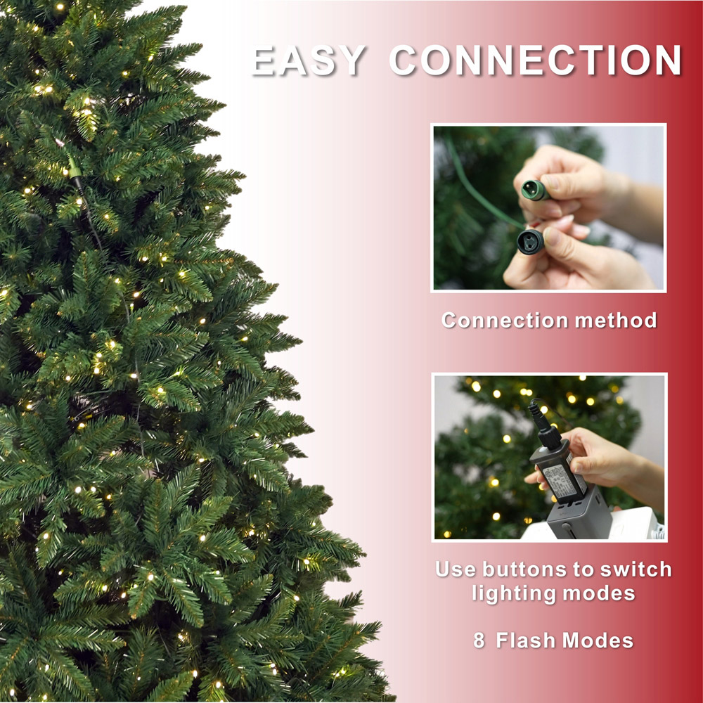 Abrihome Pre Lit Artificial Christmas Tree with Hinged Branches 6ft Image 5