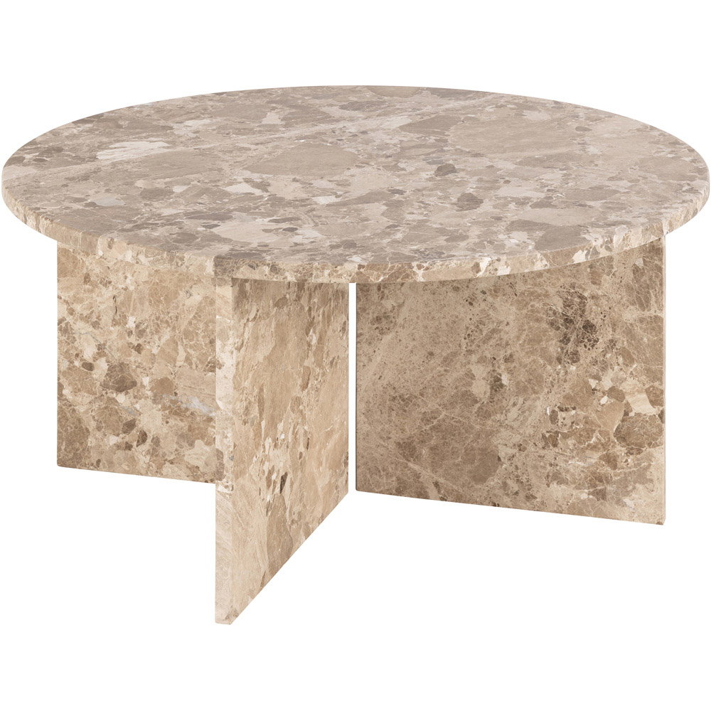 Florence Vega Brown Marble Round Coffee Table Image 3