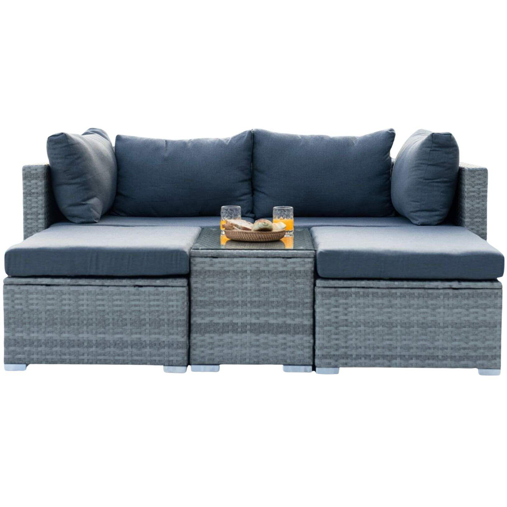 Home Source Solara 4 Seater Grey Garden Lounge Set Image 2