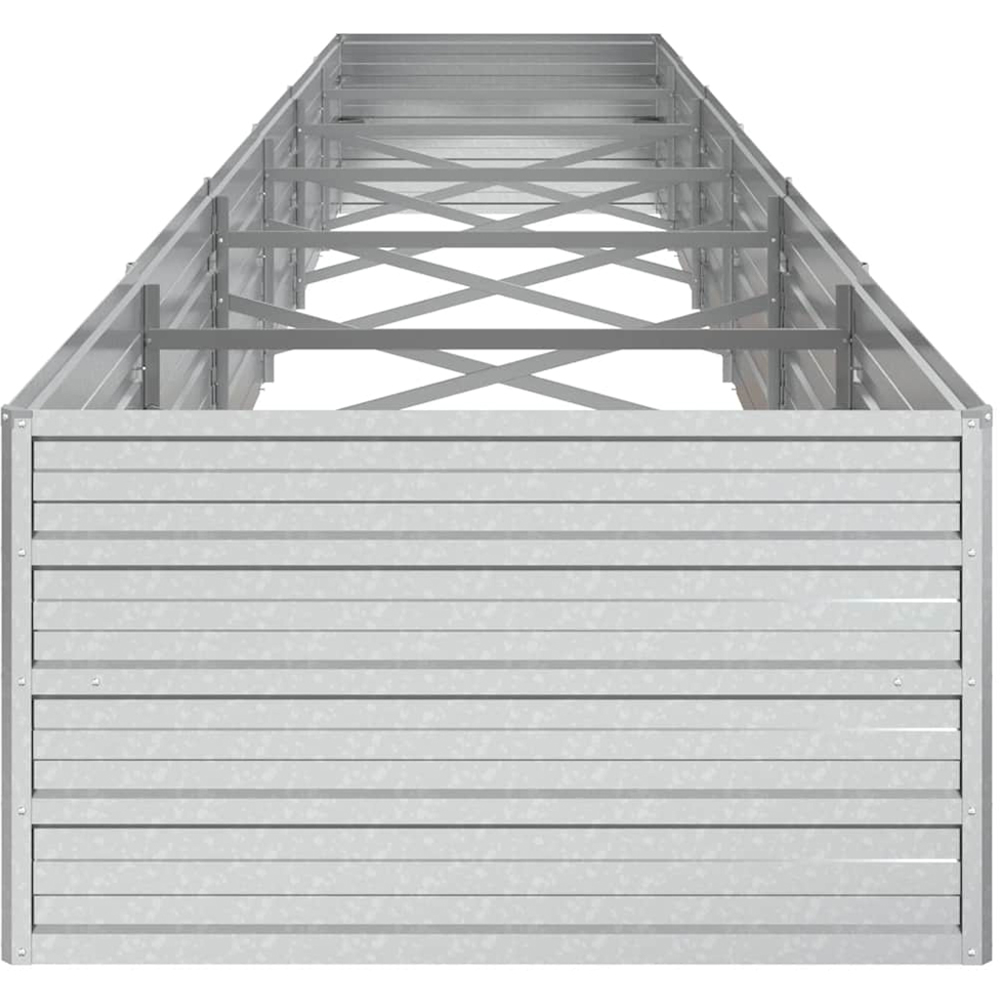 vidaXL Silver Galvanised Steel Raised Garden Bed 480 x 80 x 45cm Image 4
