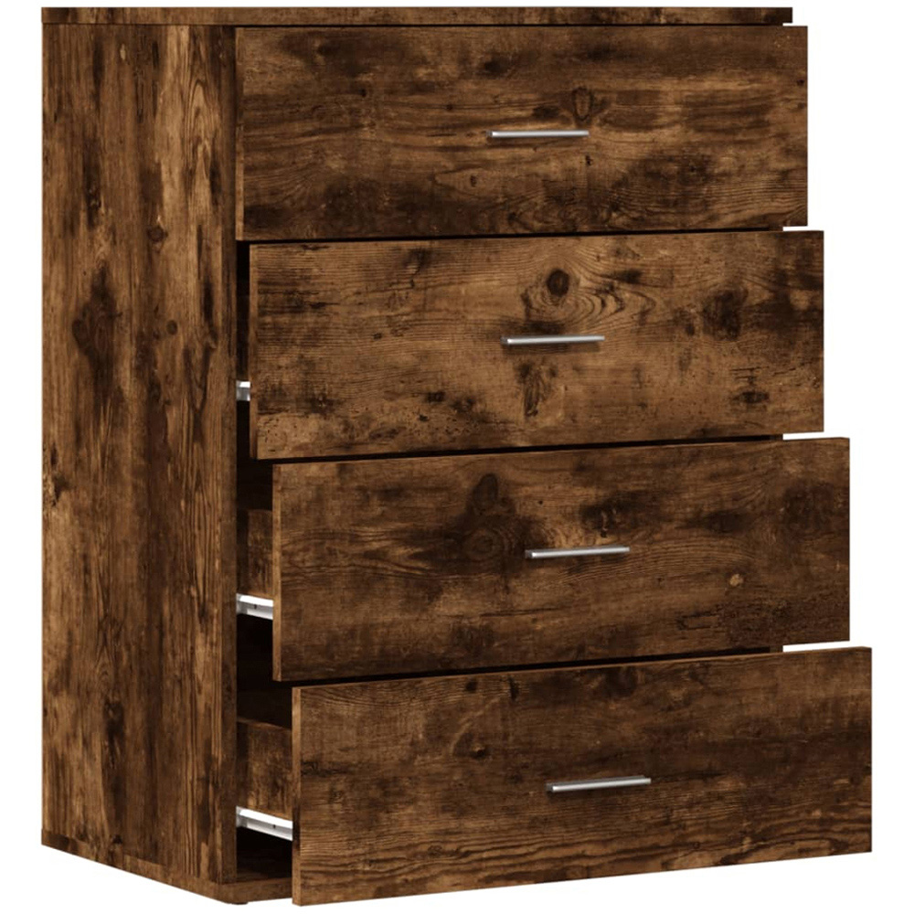 vidaXL 4 Drawer Smoked Oak Sideboard Image 6
