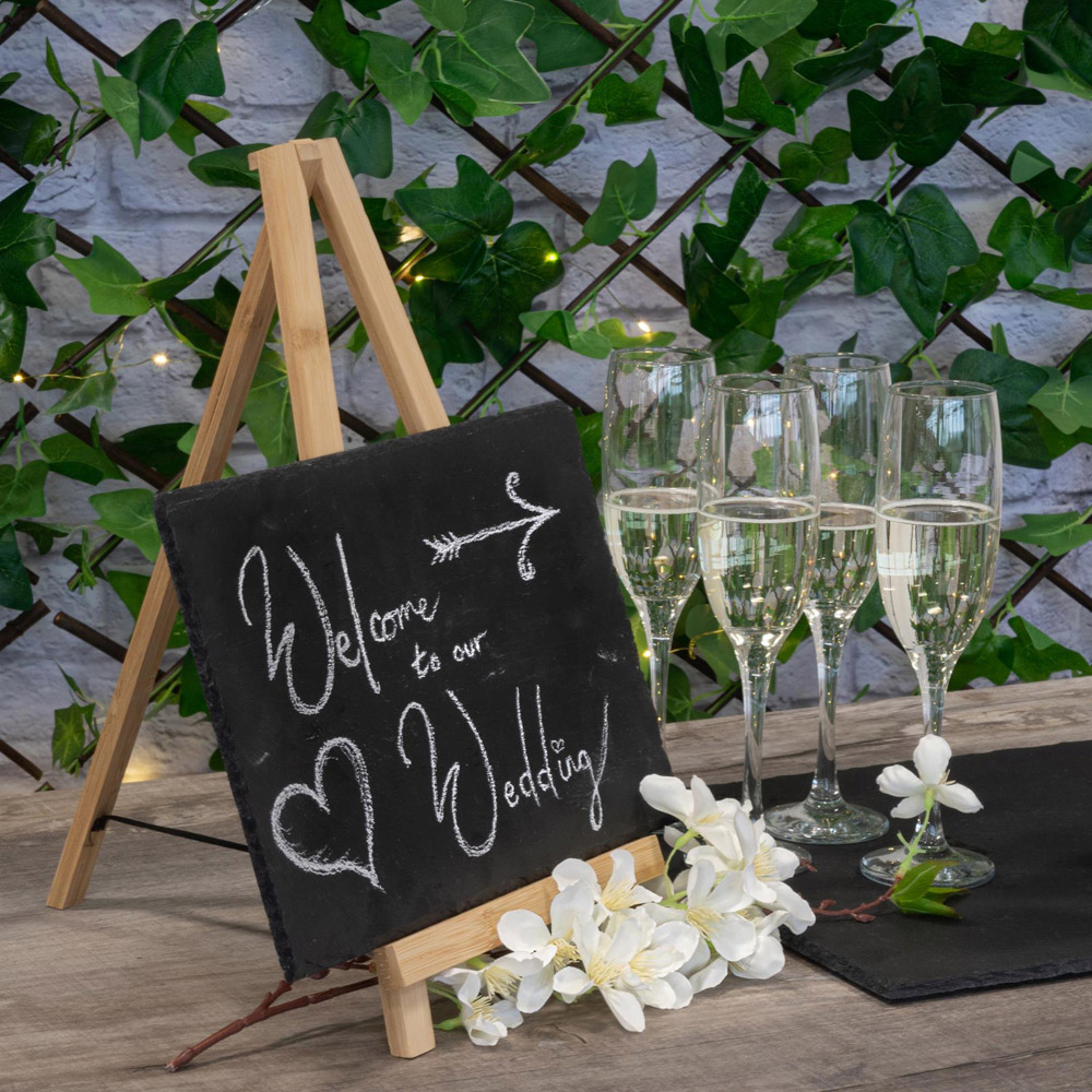 Argon Tableware Wooden Table Easel and Slate Chalk Board Set Image 2