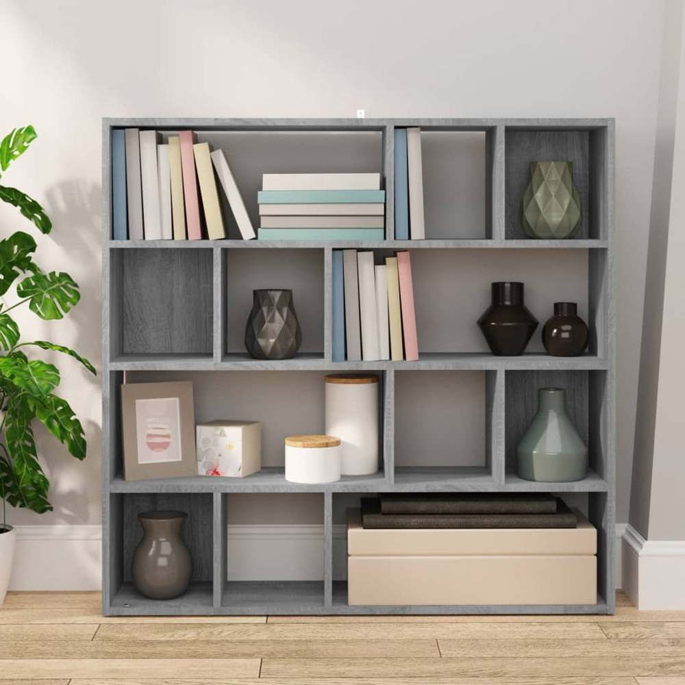 vidaXL 12 Shelf Grey Sonoma Bookcase Image 6